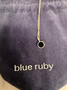 Silver Necklace & Pendant with Black Stone